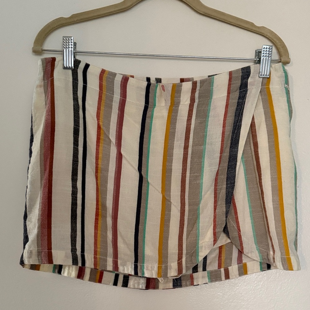 Striped Multicolor Wrap Skort